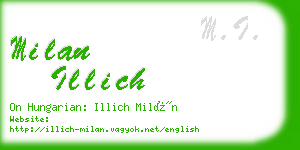 milan illich business card